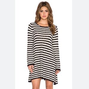 Free People Love Markrs Boho Striped Swim Tunic Sweater Dress  Size Large